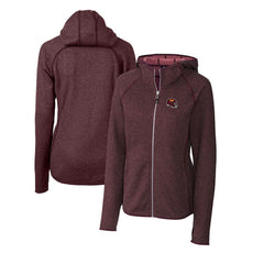 Washington Commanders Cutter & Buck Women's Helmet Logo Mainsail Sweater-Knit Full-Zip Hoodie Burgundy - NFL