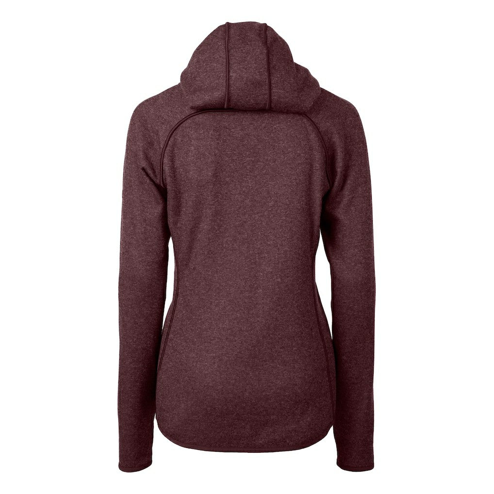 Washington Commanders Cutter & Buck Women's Helmet Logo Mainsail Sweater-Knit Full-Zip Hoodie Burgundy - NFL