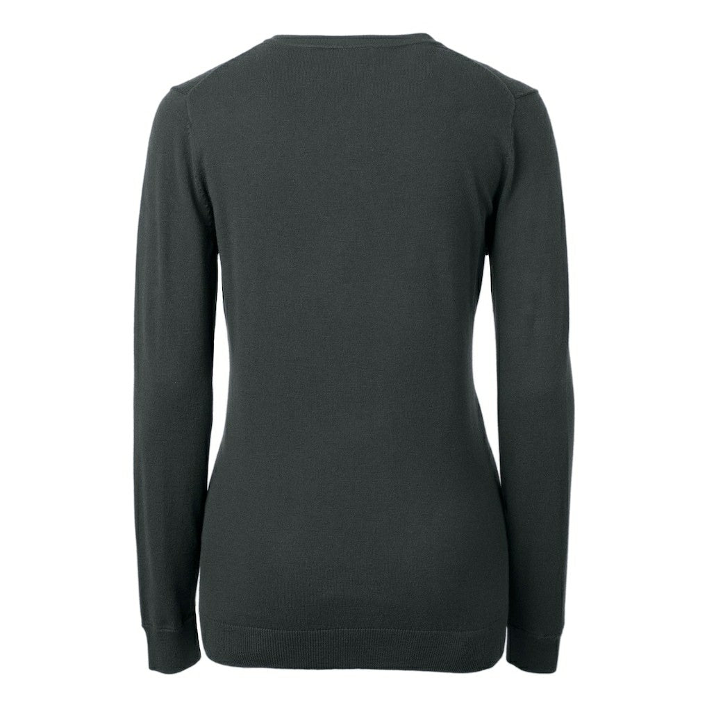 New Orleans Saints Cutter & Buck Women's Helmet Logo Lakemont Tri-Blend V-Neck Pullover Sweater Charcoal - NFL