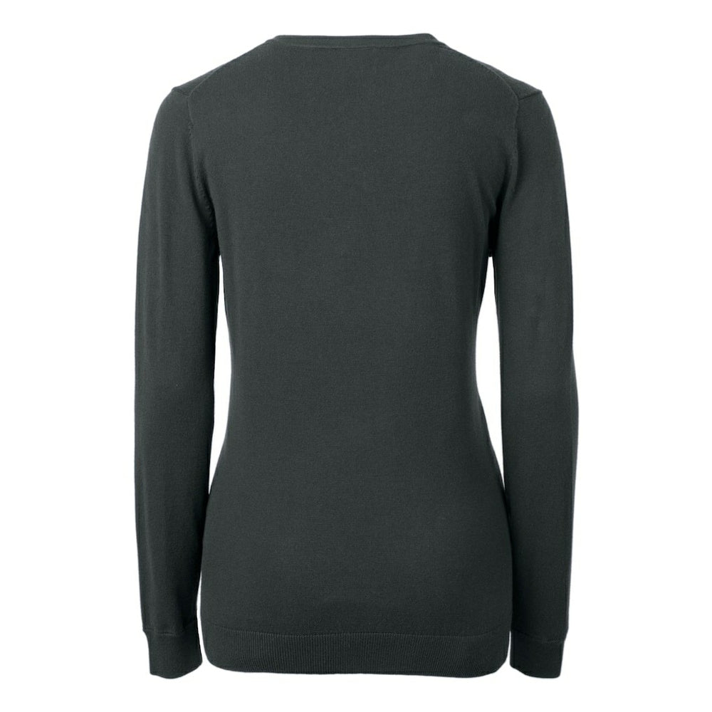 New Orleans Saints Cutter & Buck Women's Helmet Logo Lakemont Tri-Blend V-Neck Pullover Sweater Charcoal - NFL