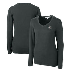 Arizona Cardinals Cutter & Buck Women's Helmet Logo Lakemont Tri-Blend V-Neck Pullover Sweater Charcoal - NFL