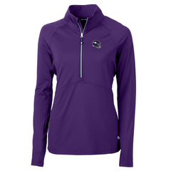 Minnesota Vikings Cutter & Buck Women's Helmet Logo Adapt Eco Knit Stretch Recycled Half-Zip Pullover Top Purple - NFL