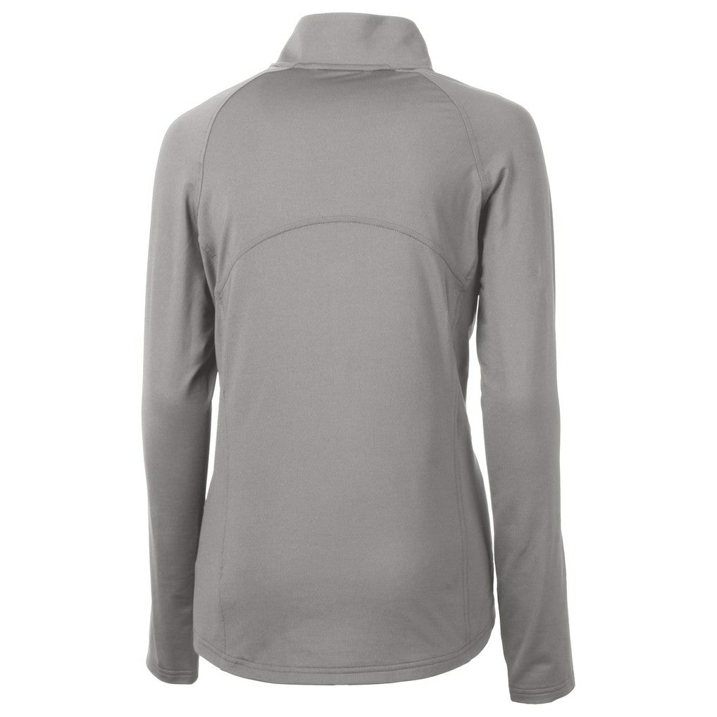 New York Jets Cutter & Buck Women's Helmet Logo Adapt Eco Knit Stretch Recycled Half-Zip Pullover Top Gray - NFL
