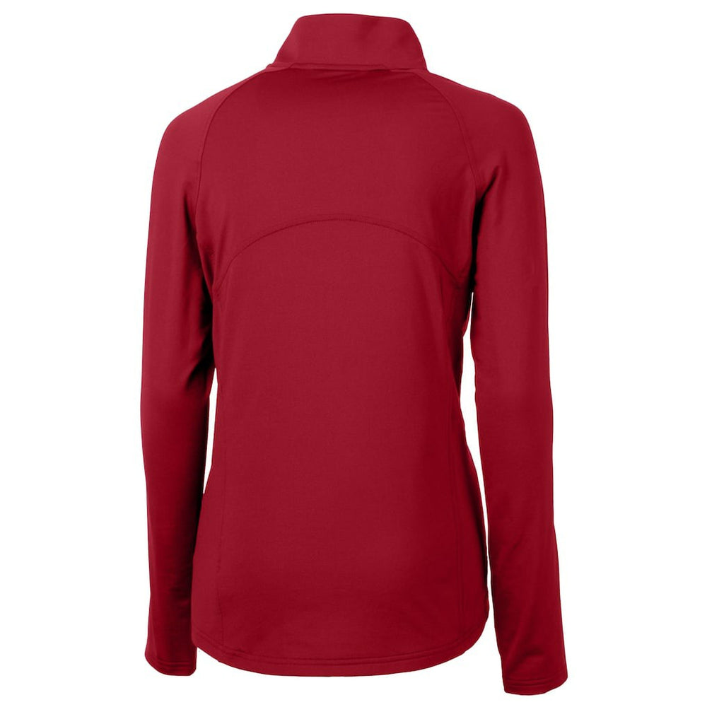 San Francisco 49ers Cutter & Buck Women's Helmet Logo Adapt Eco Knit Stretch Recycled Half-Zip Pullover Top Scarlet - NFL