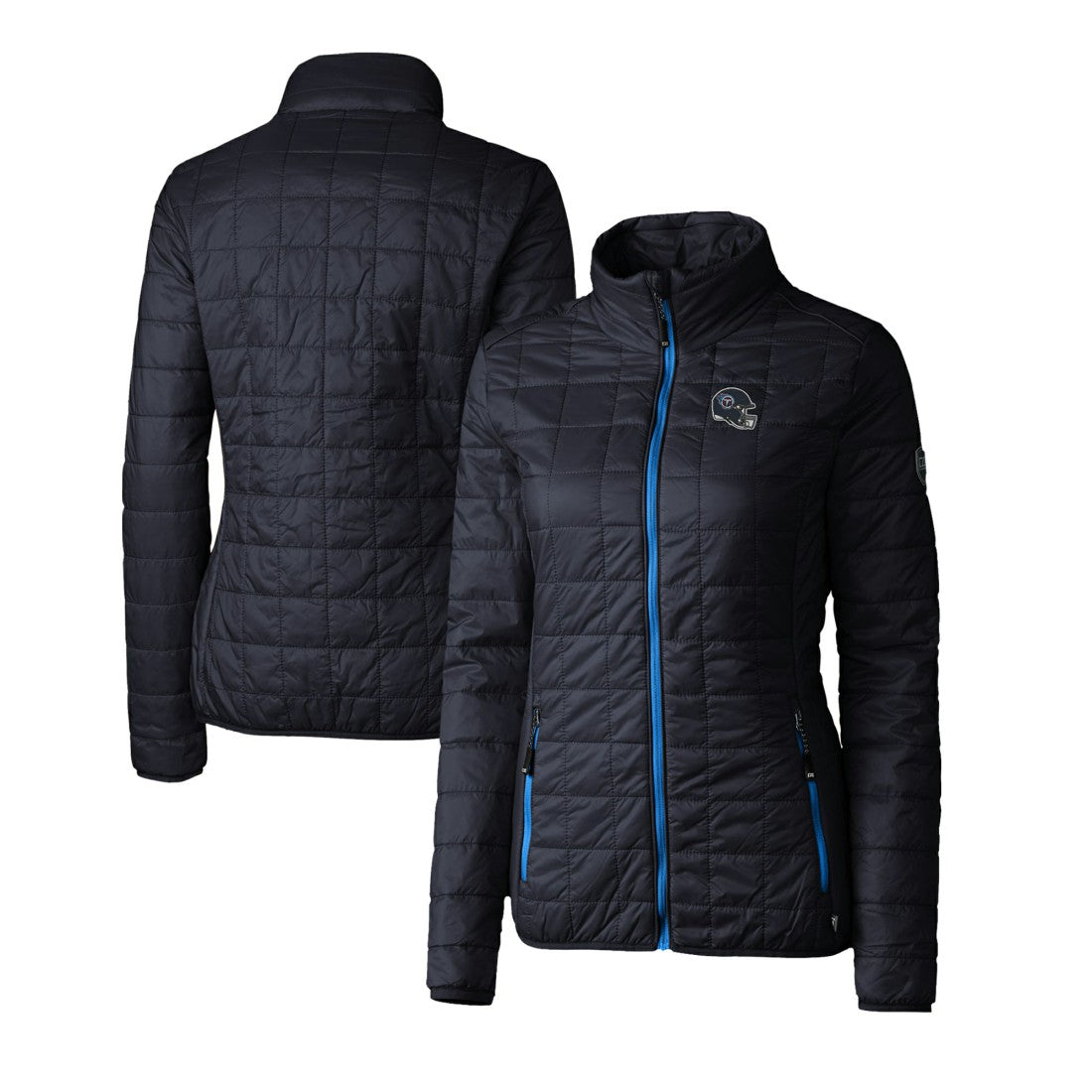Tennessee Titans Cutter & Buck Women's Helmet Logo Rainier PrimaLoft Eco Insulated Full-Zip Puffer Jacket Navy - NFL
