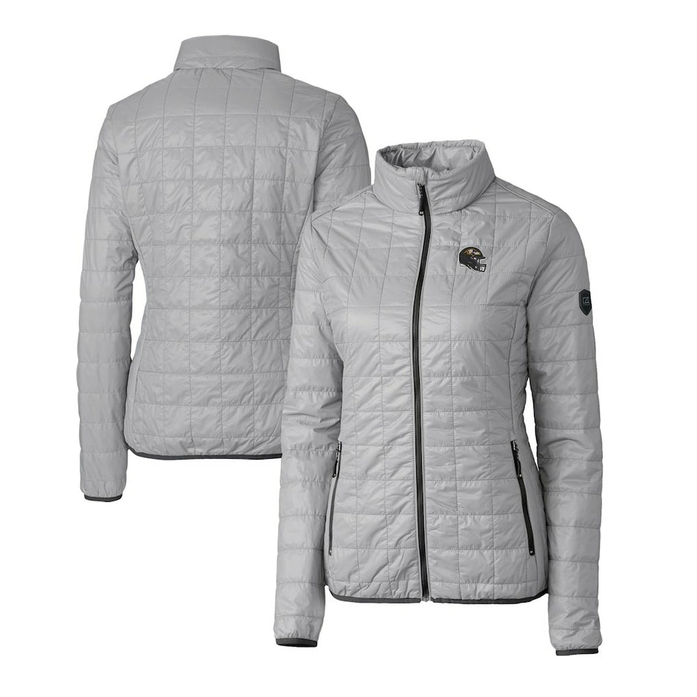 Baltimore Ravens Cutter & Buck Women's Helmet Logo Rainier PrimaLoft Eco Insulated Full-Zip Puffer Jacket Gray - NFL
