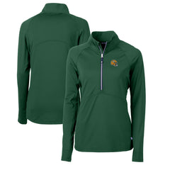 Green Bay Packers Cutter & Buck Women's Helmet Logo Adapt Eco Knit Stretch Recycled Half-Zip Pullover Top Green - NFL