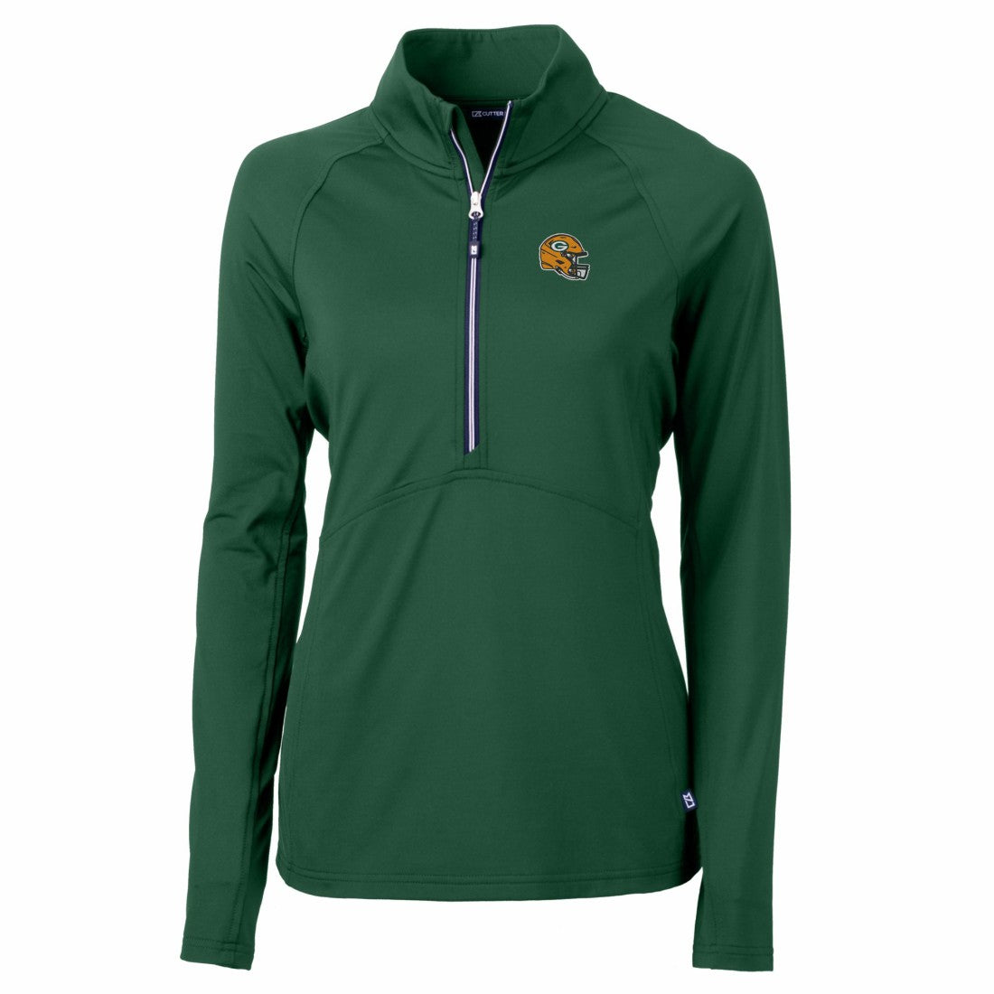 Green Bay Packers Cutter & Buck Women's Helmet Logo Adapt Eco Knit Stretch Recycled Half-Zip Pullover Top Green - NFL