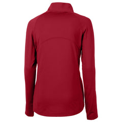 Houston Texans Cutter & Buck Women's Helmet Logo Adapt Eco Knit Stretch Recycled Half-Zip Pullover Top Red - NFL