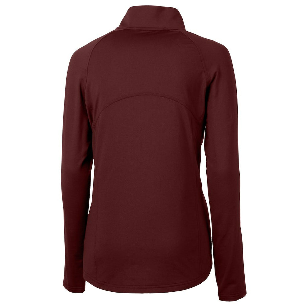 Washington Commanders Cutter & Buck Women's Helmet Logo Adapt Eco Knit Stretch Recycled Half-Zip Pullover Top Burgundy - NFL