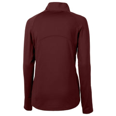 Washington Commanders Cutter & Buck Women's Helmet Logo Adapt Eco Knit Stretch Recycled Half-Zip Pullover Top Burgundy - NFL
