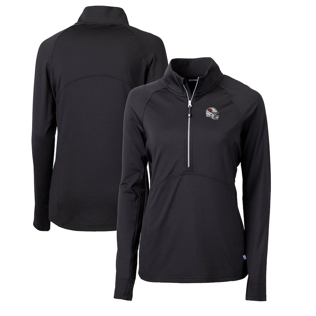Arizona Cardinals Cutter & Buck Women's Helmet Logo Adapt Eco Knit Stretch Recycled Half-Zip Pullover Top Black - NFL