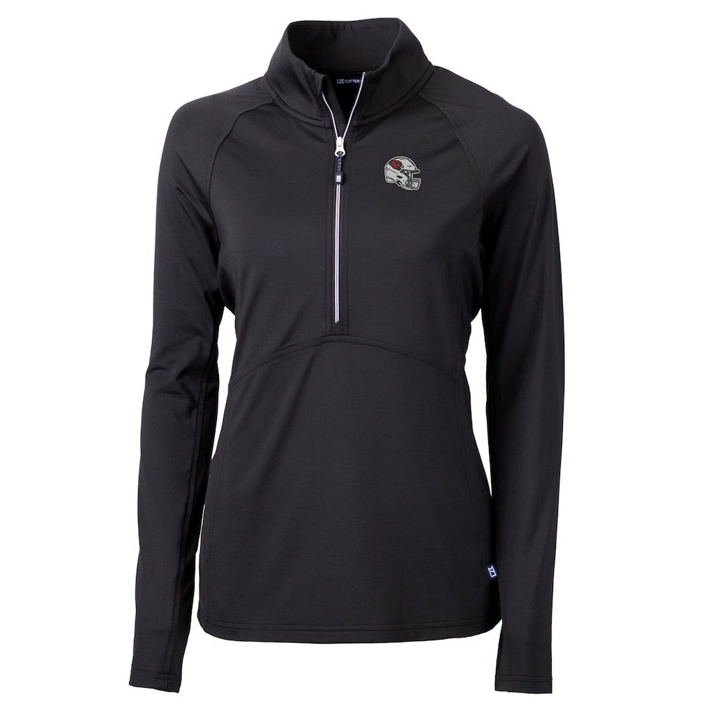 Arizona Cardinals Cutter & Buck Women's Helmet Logo Adapt Eco Knit Stretch Recycled Half-Zip Pullover Top Black - NFL