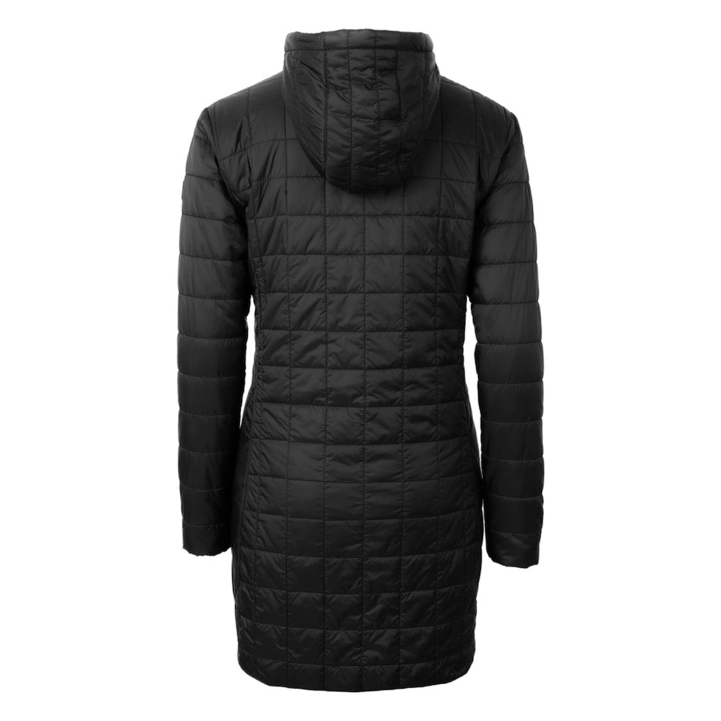 Baltimore Ravens Cutter & Buck Women's Helmet Logo Rainier Primaloft Eco Insulated Hooded Long Coat Black - NFL