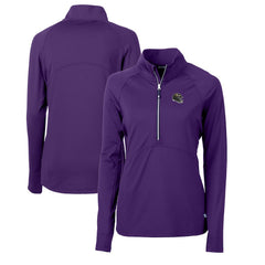 Baltimore Ravens Cutter & Buck Women's Helmet Logo Adapt Eco Knit Stretch Recycled Half-Zip Pullover Top Purple - NFL