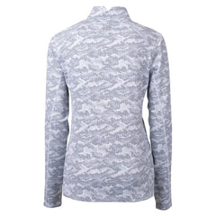 New Orleans Saints Cutter & Buck Women's Helmet Logo Traverse Camo Print Stretch Quarter-Zip Pullover Top Charcoal - NFL