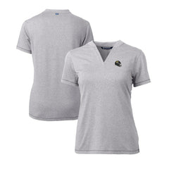 Jacksonville Jaguars Cutter & Buck Women's Helmet Logo DryTec Forge Stretch V-Neck Blade Top Heather Gray - NFL