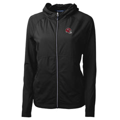 Kansas City Chiefs Cutter & Buck Women's Helmet Logo Adapt Eco Knit Hybrid Recycled Full-Zip Hoodie Black - NFL
