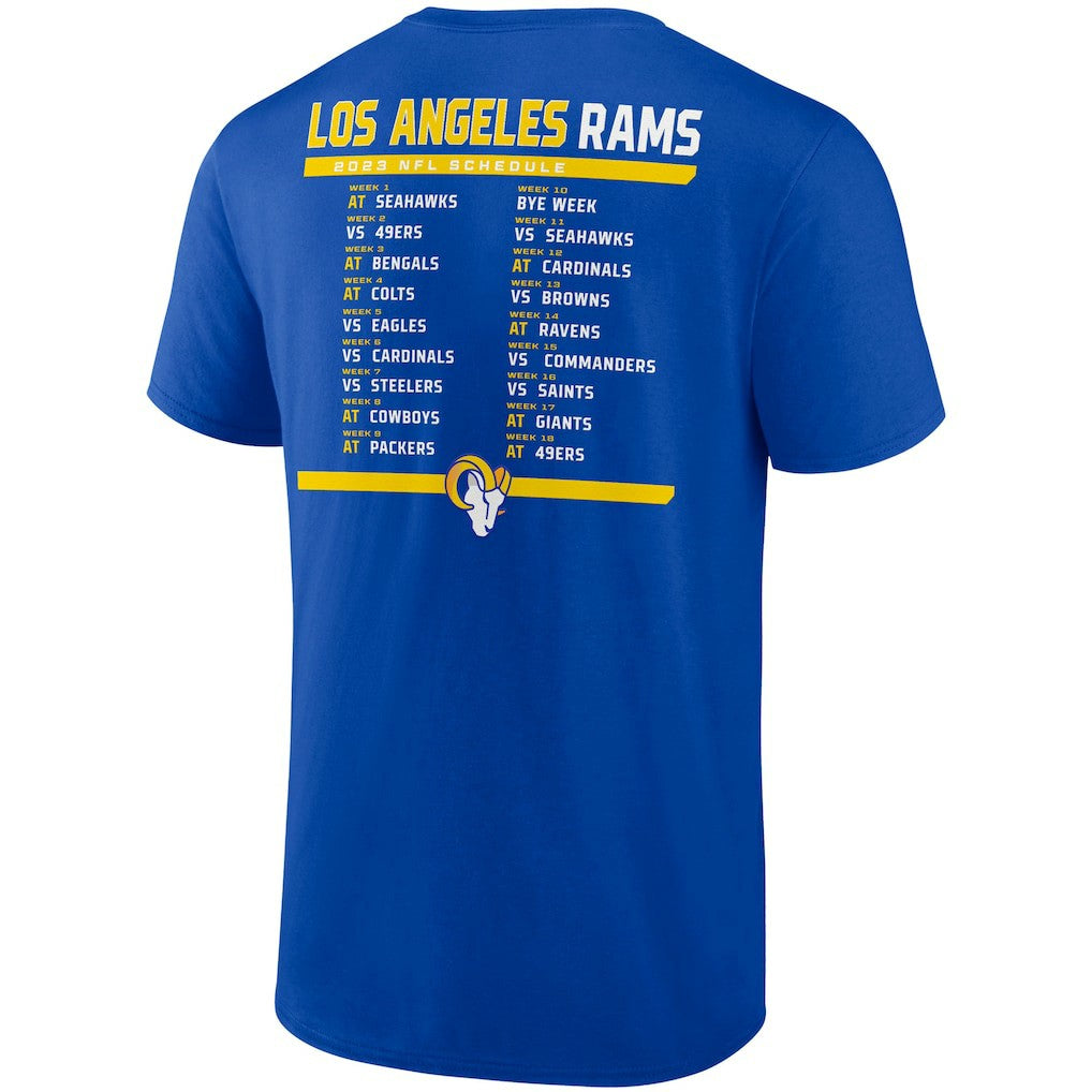 Los Angeles Rams Two-Pack 2023 Schedule T-Shirt Combo Set Royal/White - Fanatics