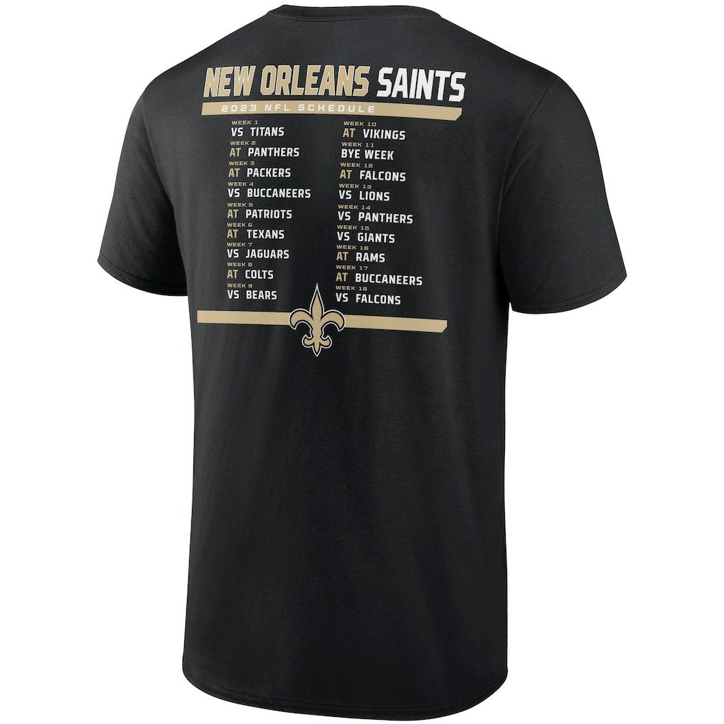 New Orleans Saints Two-Pack 2023 Schedule T-Shirt Combo Set Black/White - Fanatics