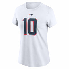 Drake Maye New England Patriots Women's Player Name & Number T-Shirt White - Nike