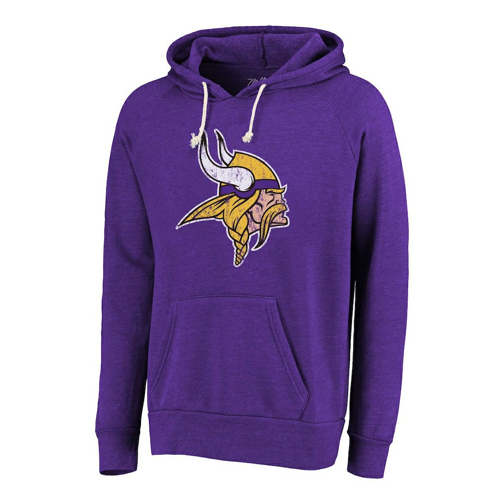 Justin Jefferson Minnesota Vikings Majestic Threads Name & Number Tri-Blend Pullover Hoodie Purple - NFL
