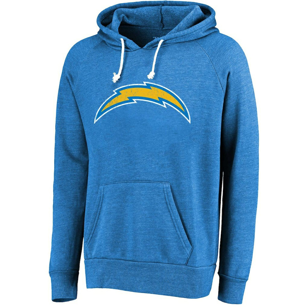 Justin Herbert Los Angeles Chargers Majestic Threads Name & Number Tri-Blend Pullover Hoodie Powder Blue - NFL