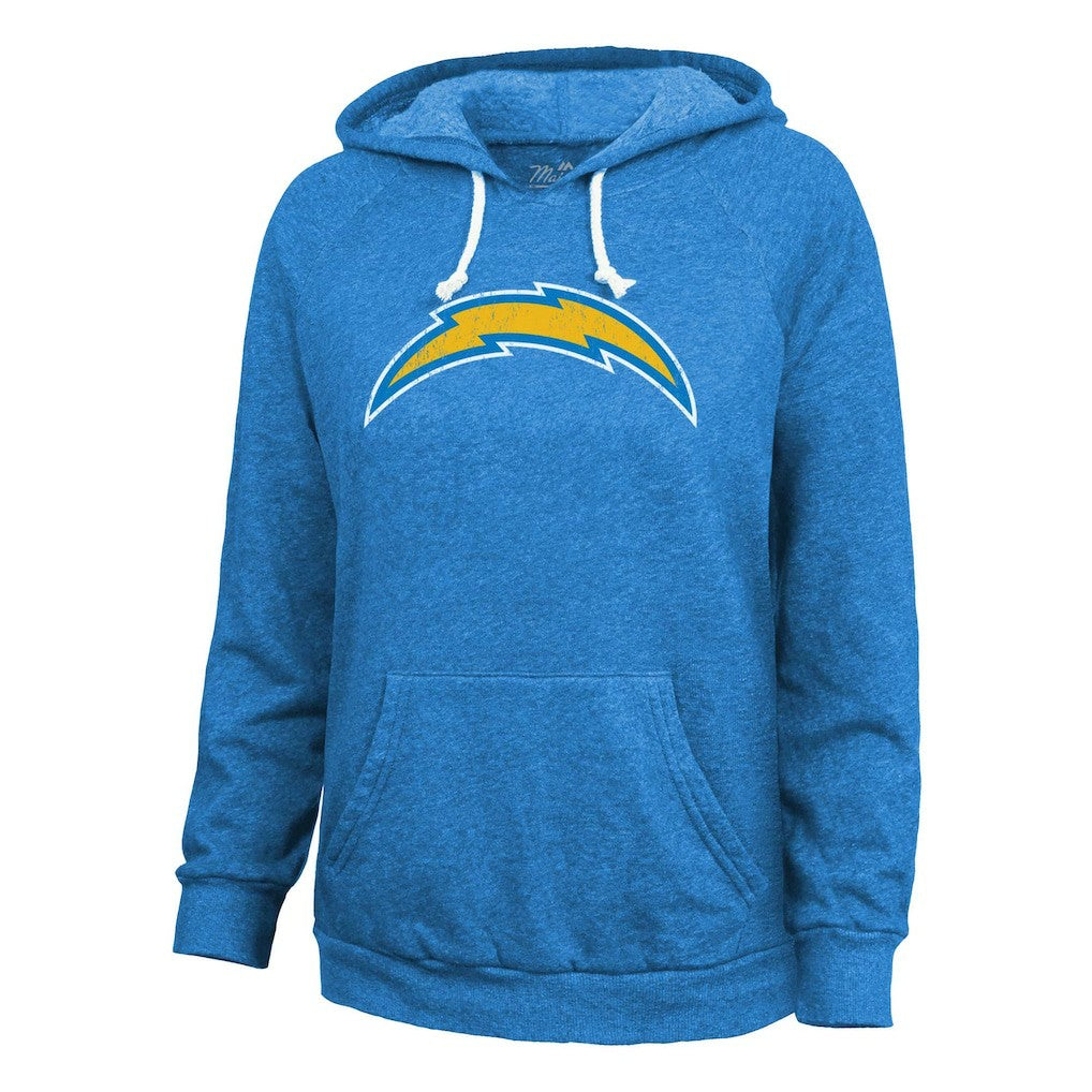 Justin Herbert Los Angeles Chargers Majestic Threads Women's Name & Number Tri-Blend Pullover Hoodie Powder Blue - NFL