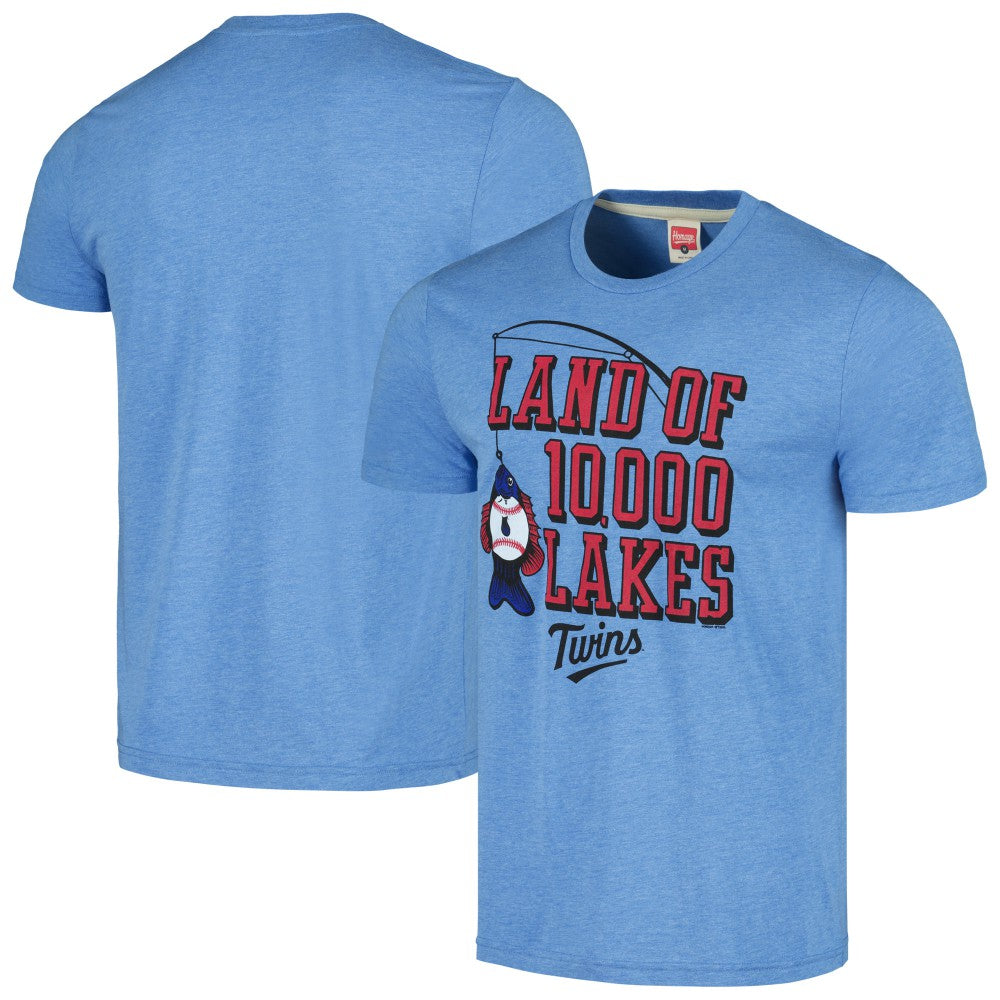 Minnesota Twins Homage Land of 10,000 Lakes Hyper Local Tri-Blend T-Shirt On Sale
