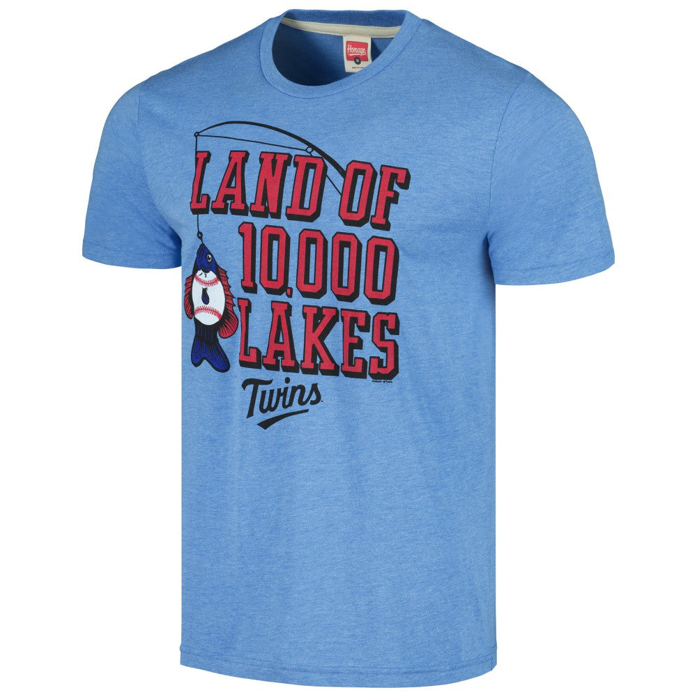 Minnesota Twins Homage Land of 10,000 Lakes Hyper Local Tri-Blend T-Shirt On Sale