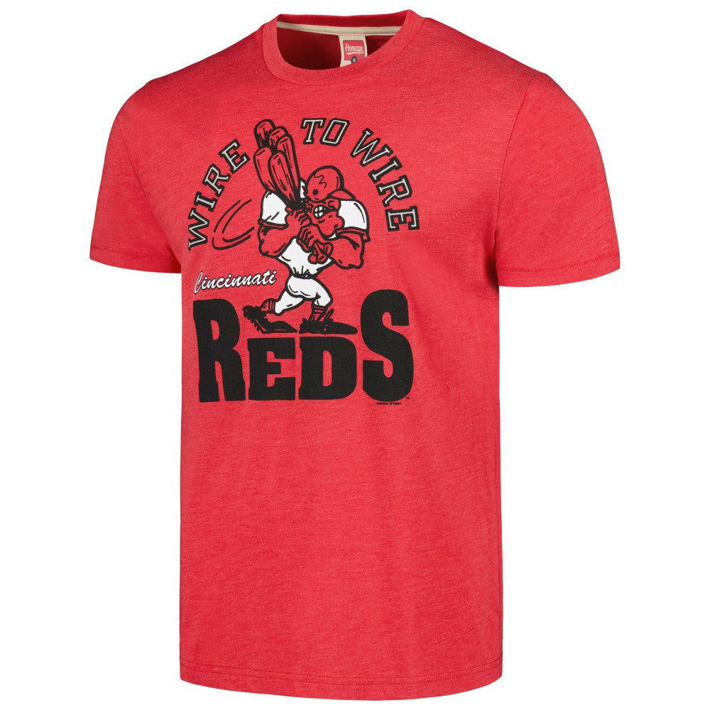 Cincinnati Reds Homage Doodle Collection Wire to Wire Tri-Blend T-Shirt Lifestyle