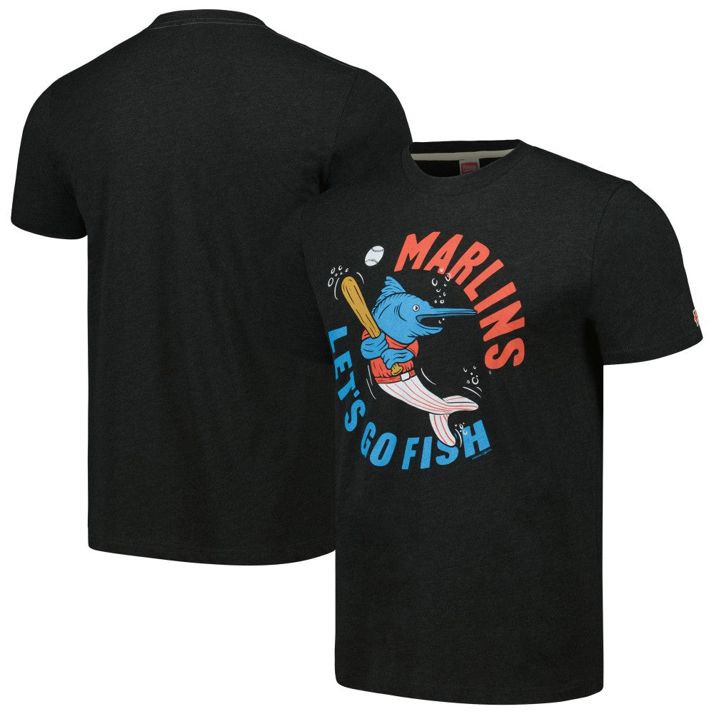 Miami Marlins Homage Doodle Collection Let's Go Fish Tri-Blend T-Shirt Lifestyle