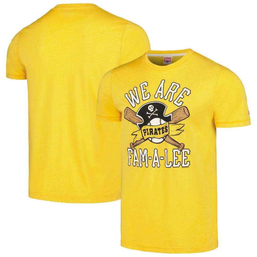 Pittsburgh Pirates Homage Doodle Collection We Are Fam-A-Lee Tri-Blend T-Shirt Sale