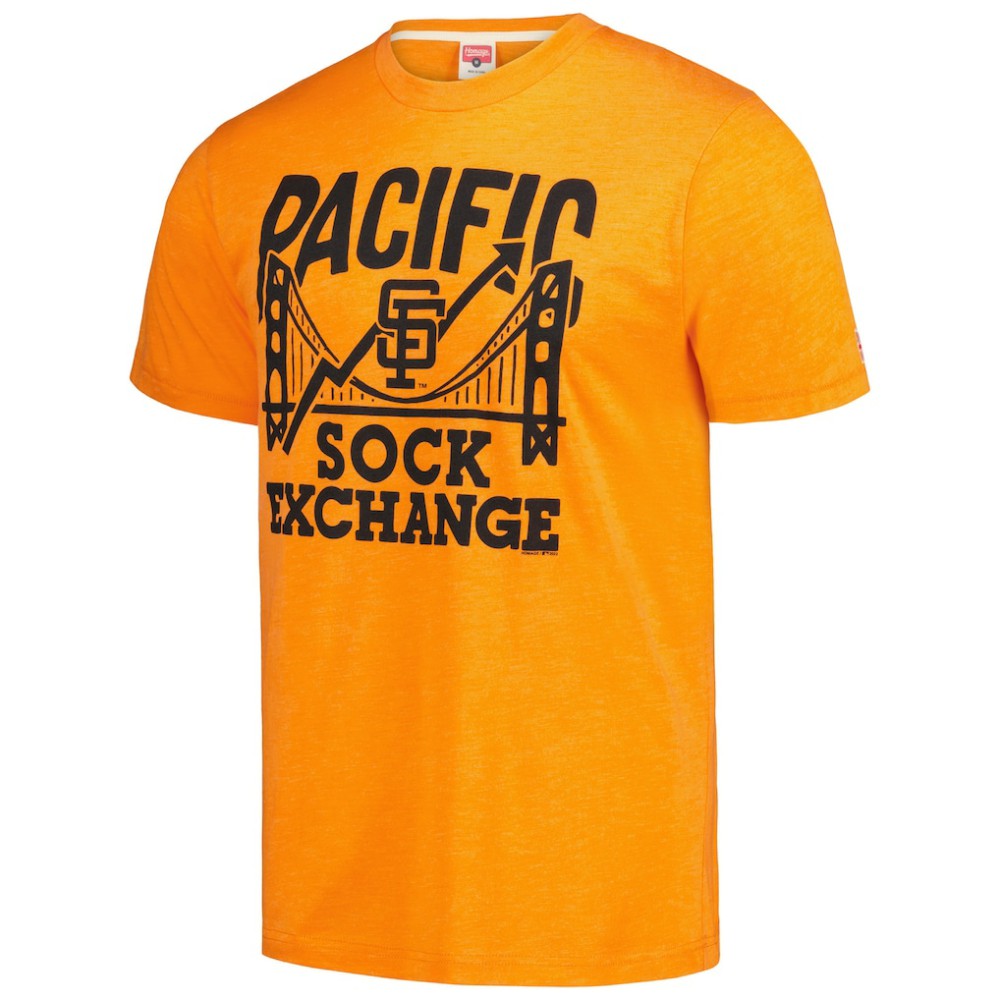 San Francisco Giants Homage Doodle Collection Pacific Sock Exchange Tri-Blend T-Shirt Lifestyle