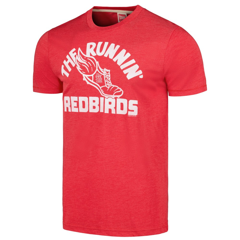 St. Louis Cardinals Homage Doodle Collection The Runnin' Redbirds Tri-Blend T-Shirt On Sale