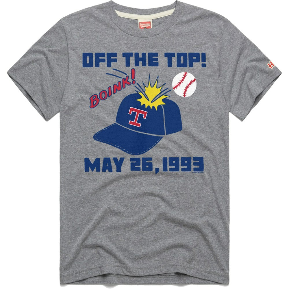 Texas Rangers Homage Doodle Collection Off the Top Tri-Blend T-Shirt On Sale