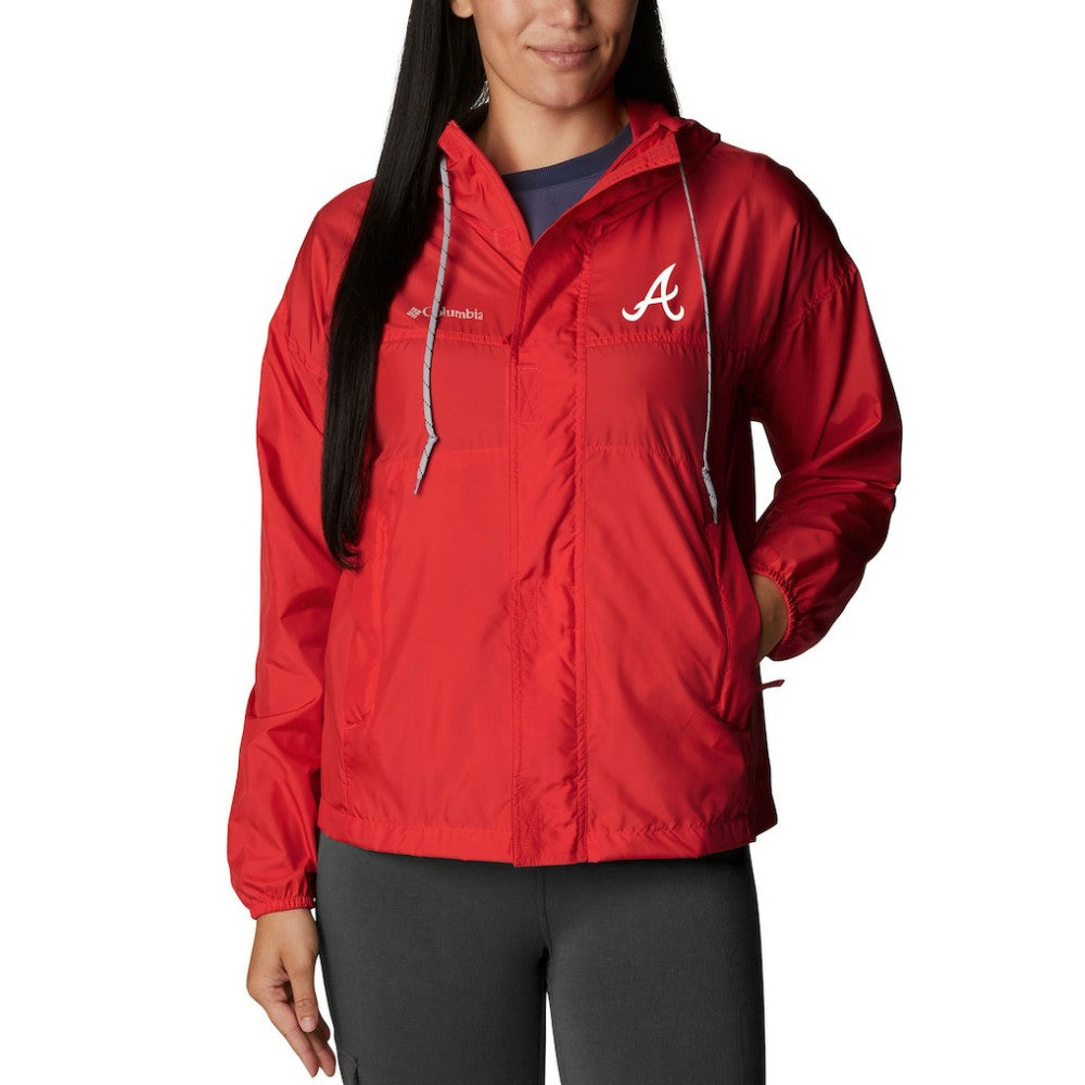 Atlanta Braves Columbia Women's Flash Challenger Full-Zip Windbreaker Jacket Lifestyle