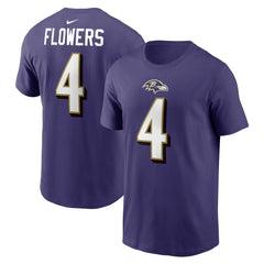 Zay Flowers Baltimore Ravens Player Name & Number T-Shirt Purple - Nike