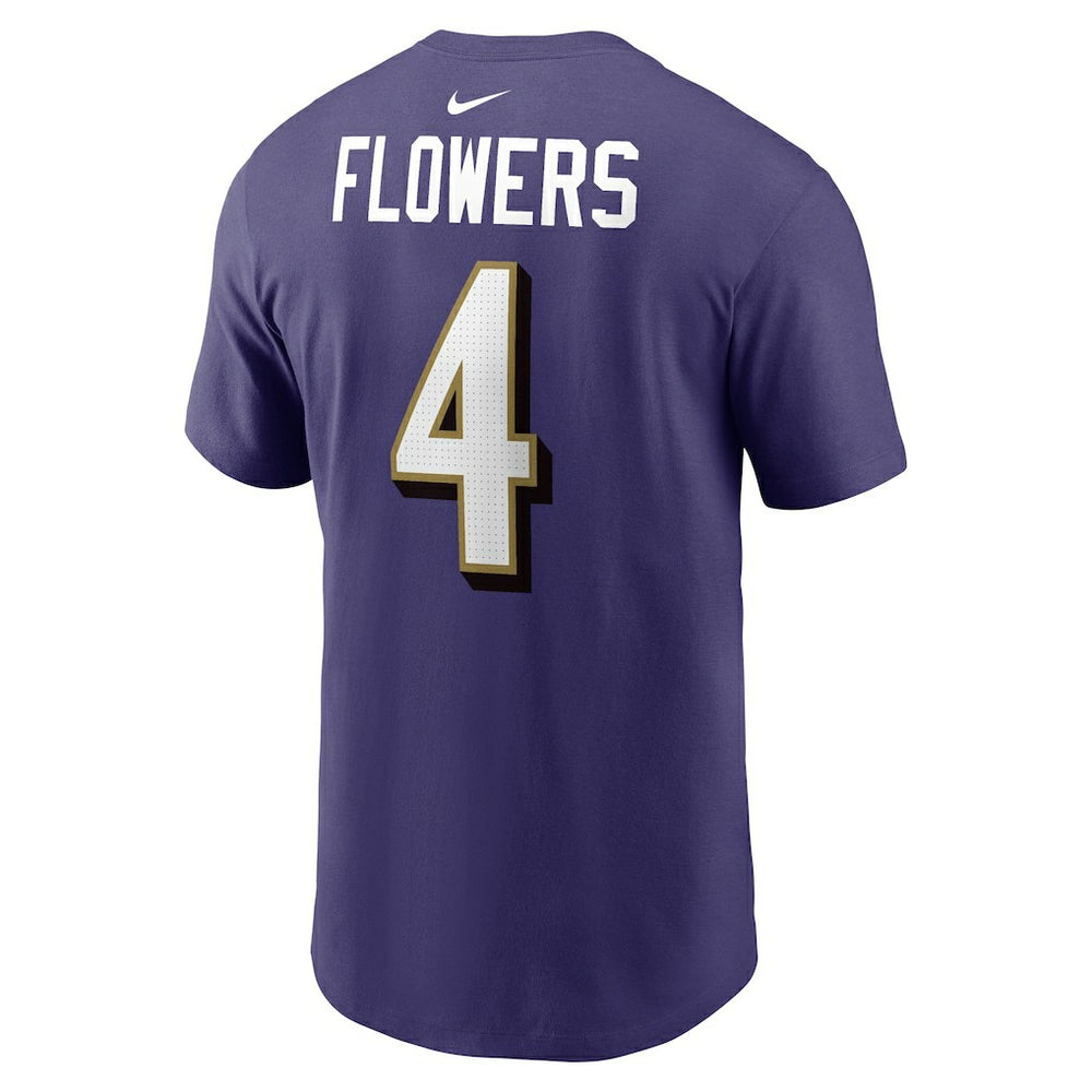 Zay Flowers Baltimore Ravens Player Name & Number T-Shirt Purple - Nike