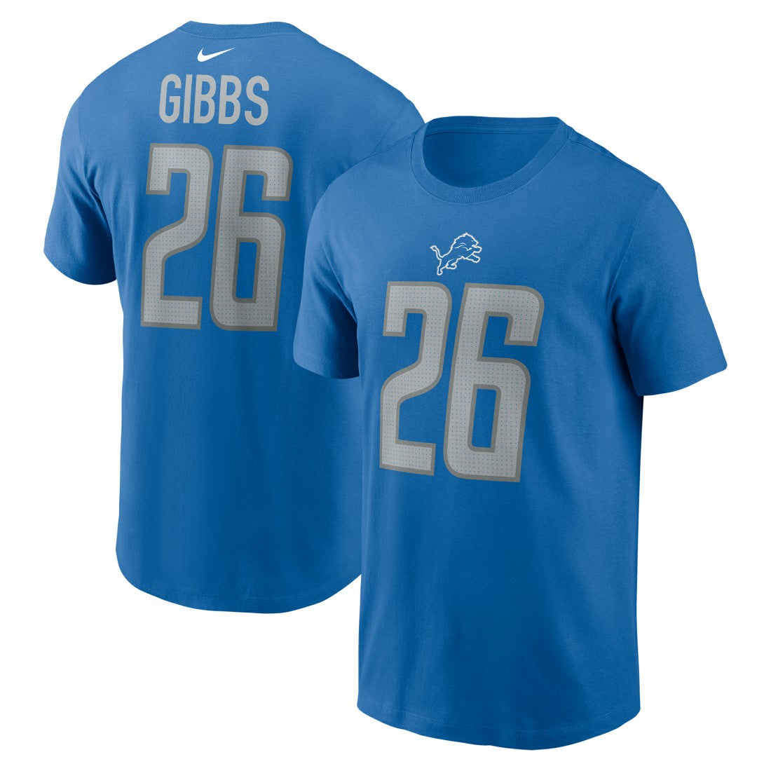 Jahmyr Gibbs Detroit Lions 2023 NFL Draft First Round Pick Player Name & Number T-Shirt Blue - Nike