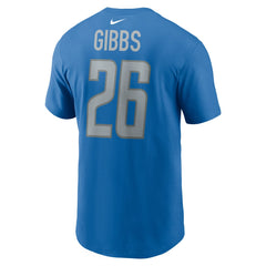 Jahmyr Gibbs Detroit Lions 2023 NFL Draft First Round Pick Player Name & Number T-Shirt Blue - Nike