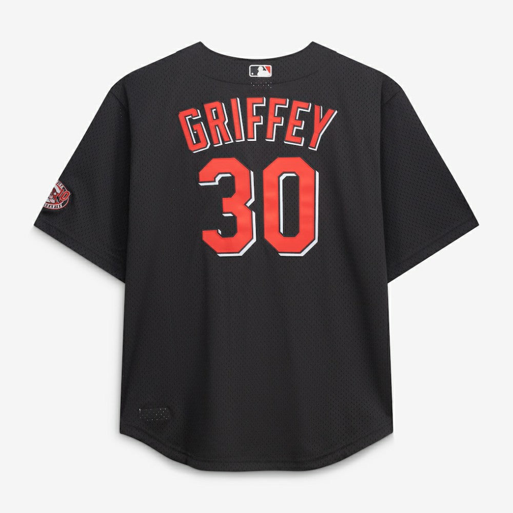 Ken Griffey Jr. Cincinnati Reds Mitchell & Ness Big & Tall Cooperstown Mesh Batting Practice Jersey - Black | MLB Jerseys