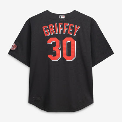 Ken Griffey Jr. Cincinnati Reds Mitchell & Ness Big & Tall Cooperstown Mesh Batting Practice Jersey - Black | MLB Jerseys