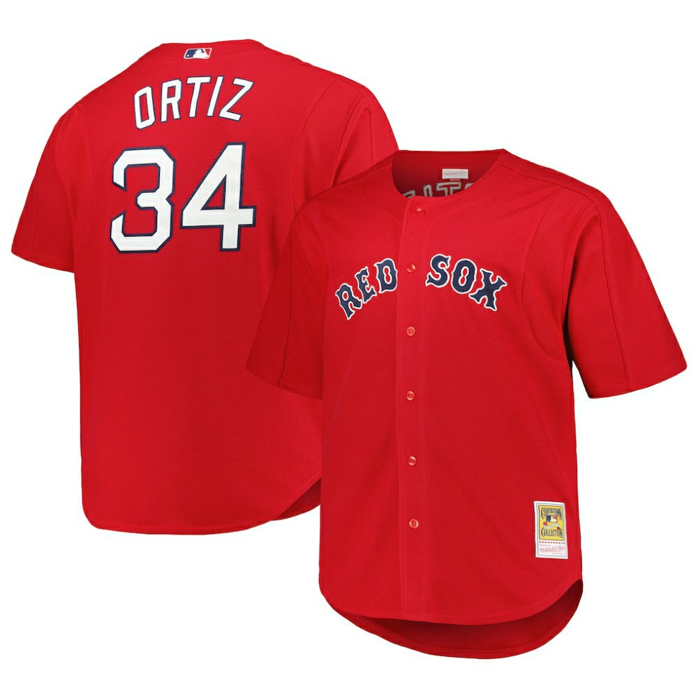 David Ortiz Boston Red Sox Mitchell & Ness Big & Tall Cooperstown Mesh Batting Practice Jersey discount