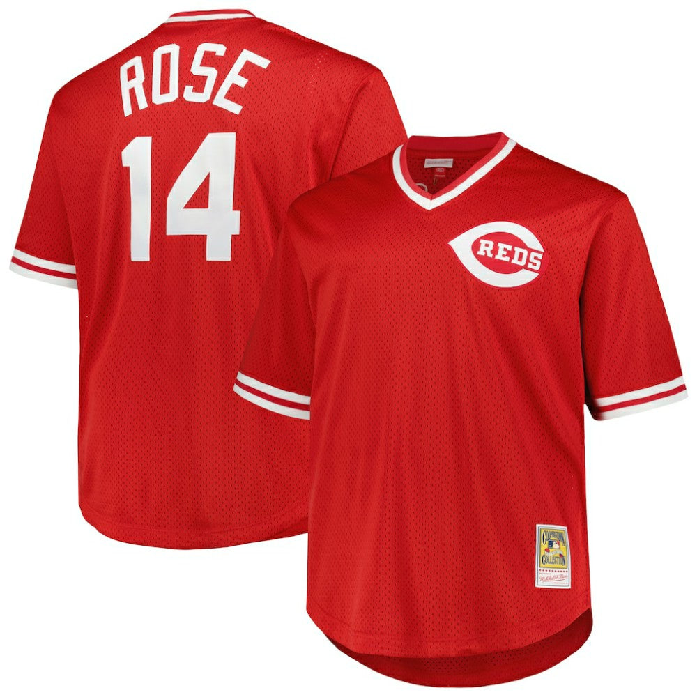 Pete Rose Cincinnati Reds Mitchell & Ness 1984 Cooperstown Collection Mesh Pullover Jersey - Red | MLB Jerseys