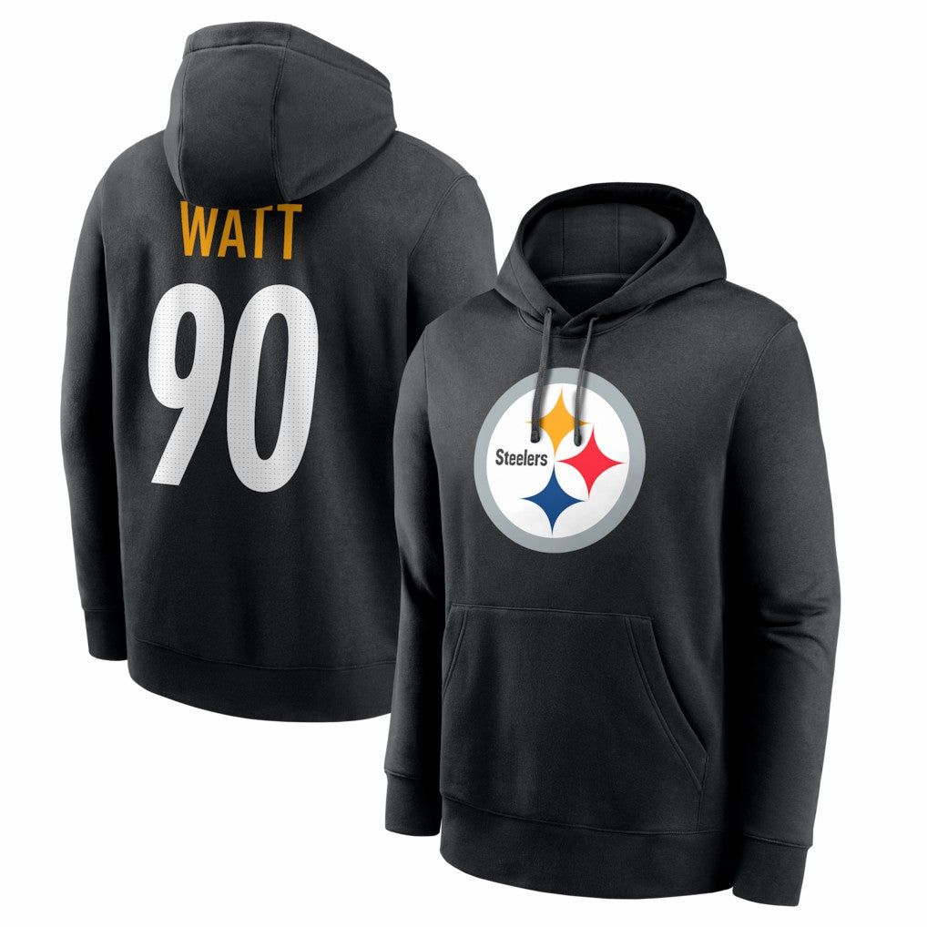 T.J. Watt Pittsburgh Steelers Name & Number Fleece Hoodie Black - Nike