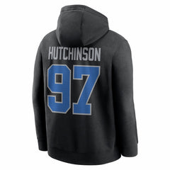 Aidan Hutchinson Detroit Lions Name & Number Fleece Hoodie Black - Nike