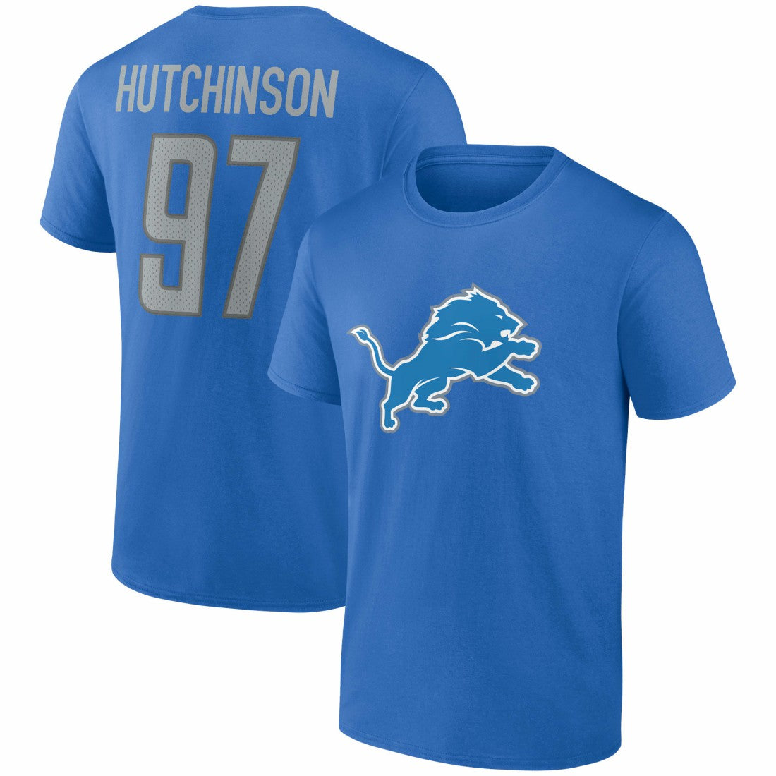 Aidan Hutchinson Detroit Lions Player Icon Name & Number T-Shirt Blue - Fanatics
