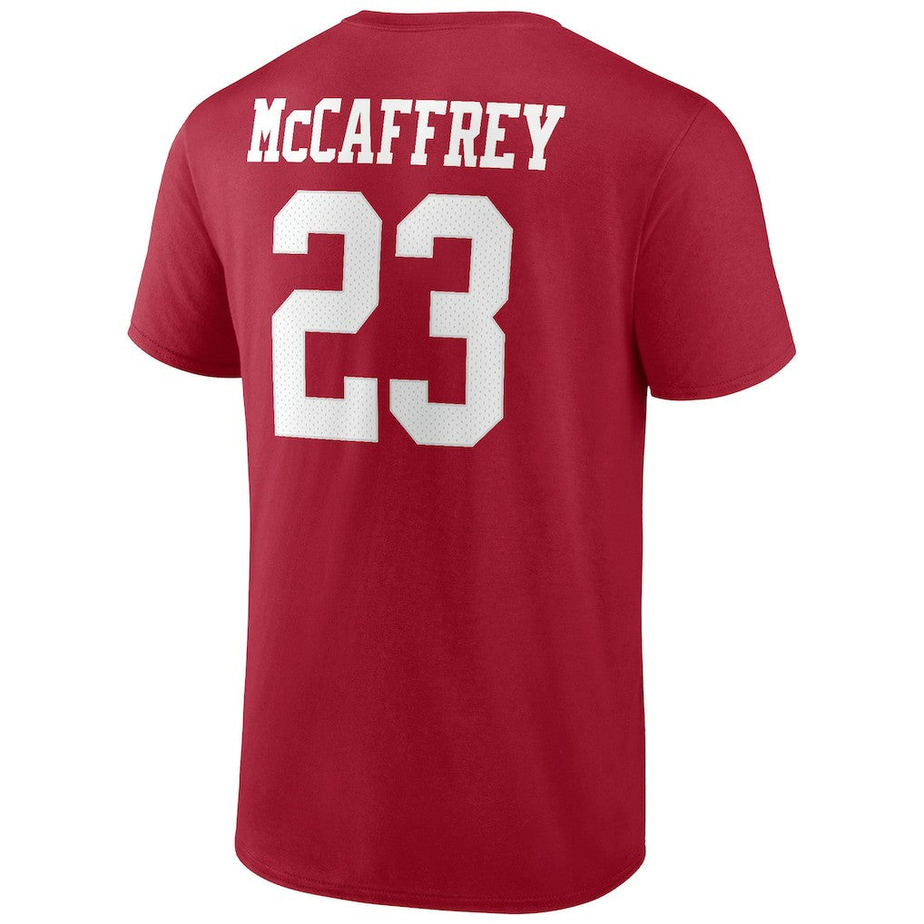 Christian McCaffrey San Francisco 49ers Player Icon Name & Number T-Shirt Scarlet - Fanatics
