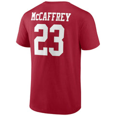 Christian McCaffrey San Francisco 49ers Player Icon Name & Number T-Shirt Scarlet - Fanatics